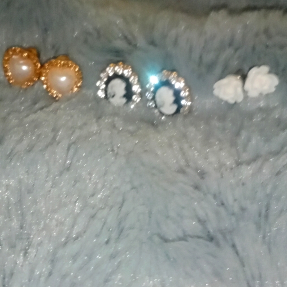 Three beautiful pairs of earrings.